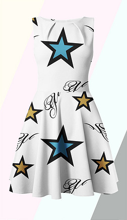 星星字母绘画服装图案印花