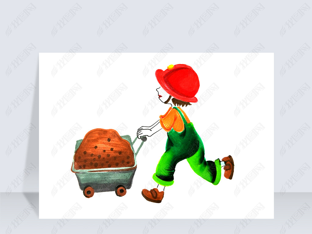 免抠元素 卡通手绘 人物 > 工人工地拉土免抠png举报作品