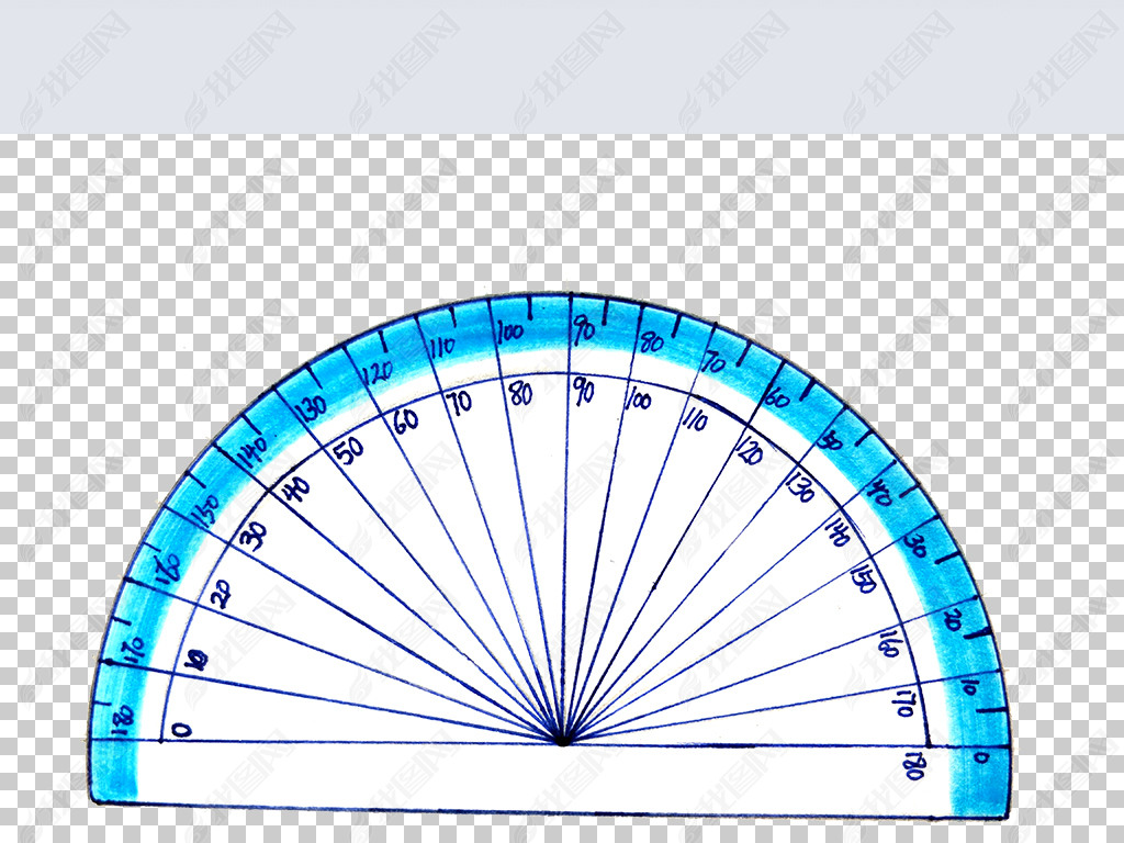 原创学习用具卡通半圆尺子免抠png版权可商用
