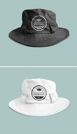 5款时尚休闲渔夫帽时定制logo样机