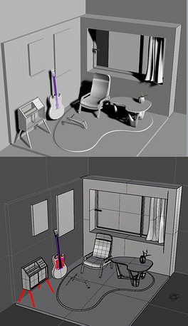 家居生活场景室内房间场景窗帘犀牛模型3d模型obj模型