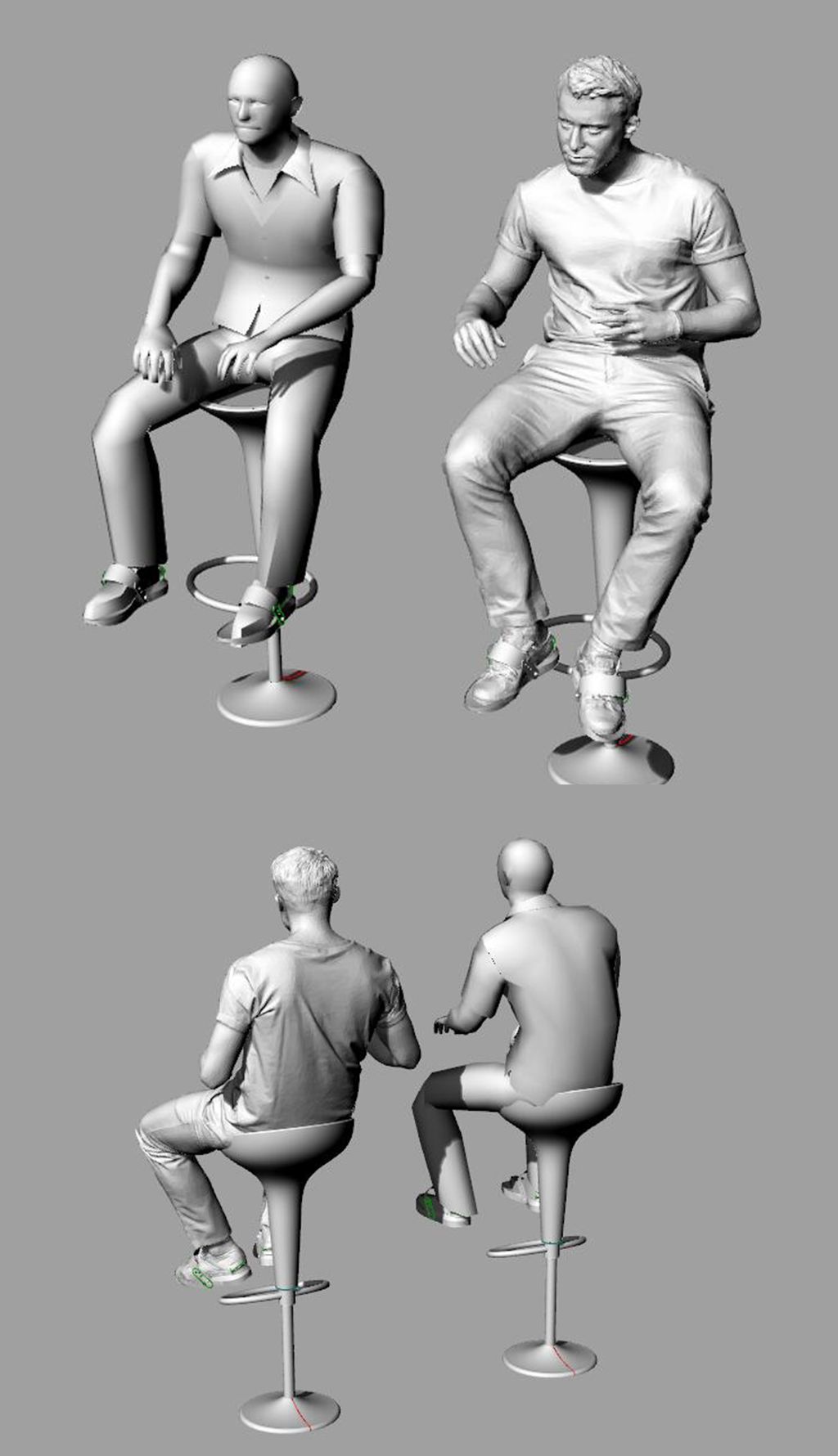 人物人体坐姿男性人物犀牛模型3d模型obj模型