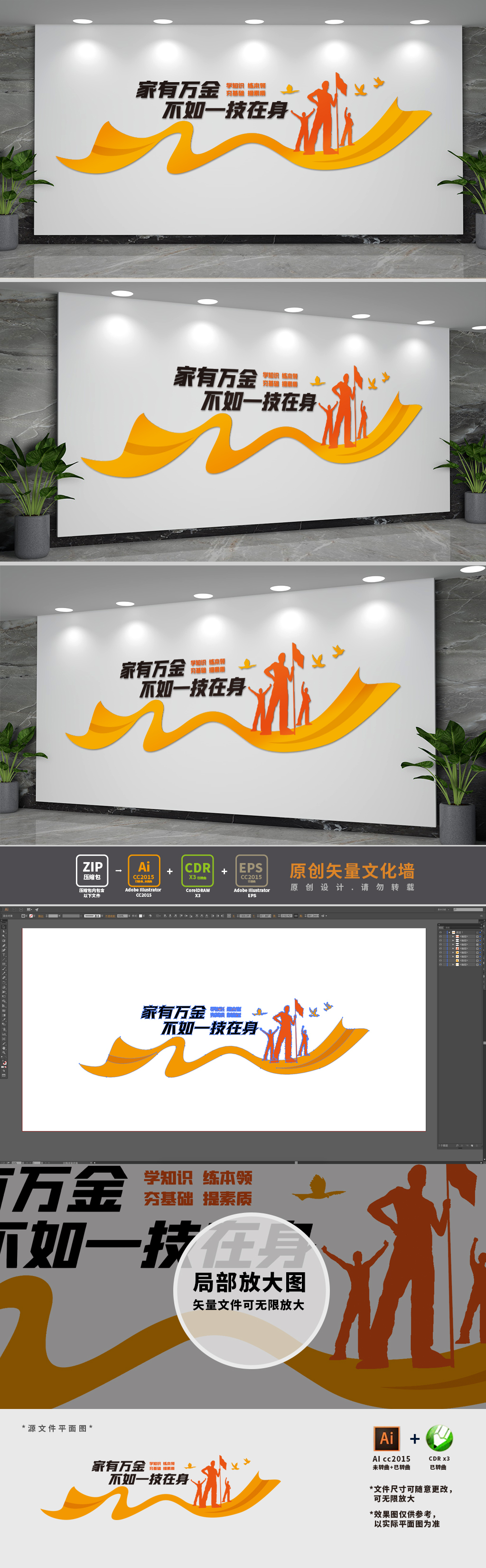 职业教育宣传标语文化墙