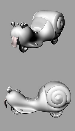 蜗牛仿生儿童车玩具犀牛模型3d模型obj模型