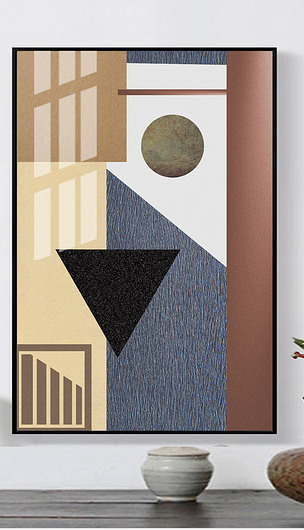 创意现代简约抽色块几何装饰画