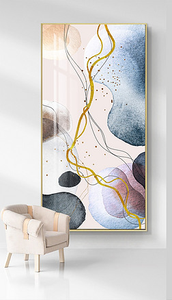 现代简约抽象画壁挂画装饰画|现代简约抽象画手绘几何艺术色块客厅