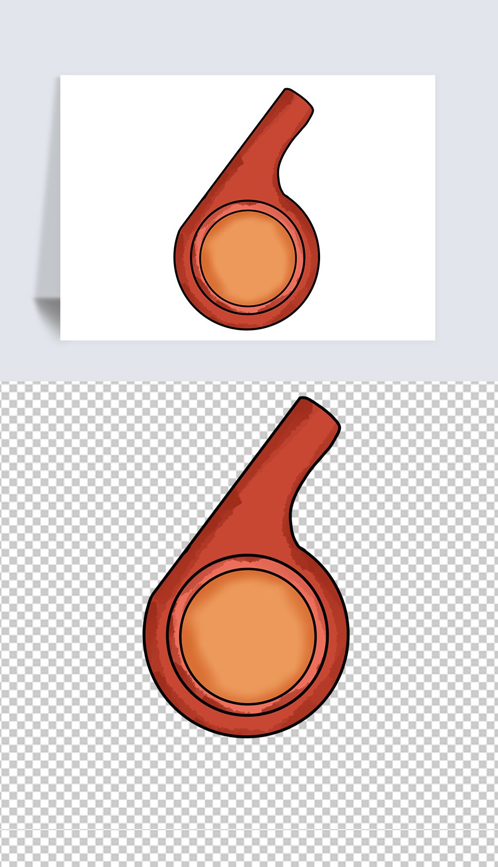 哨子卡通插画象形字6像哨子免扣元素