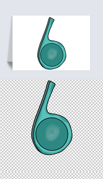 原创哨子卡通插画象形字6像哨子免扣元素版权可商用