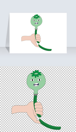 禁毒插图卡通罂粟吸毒拒绝小报简笔画漫画免扣png素材