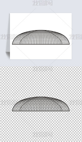原创手绘线描国家大剧院剪影cdr矢量图版权可商用