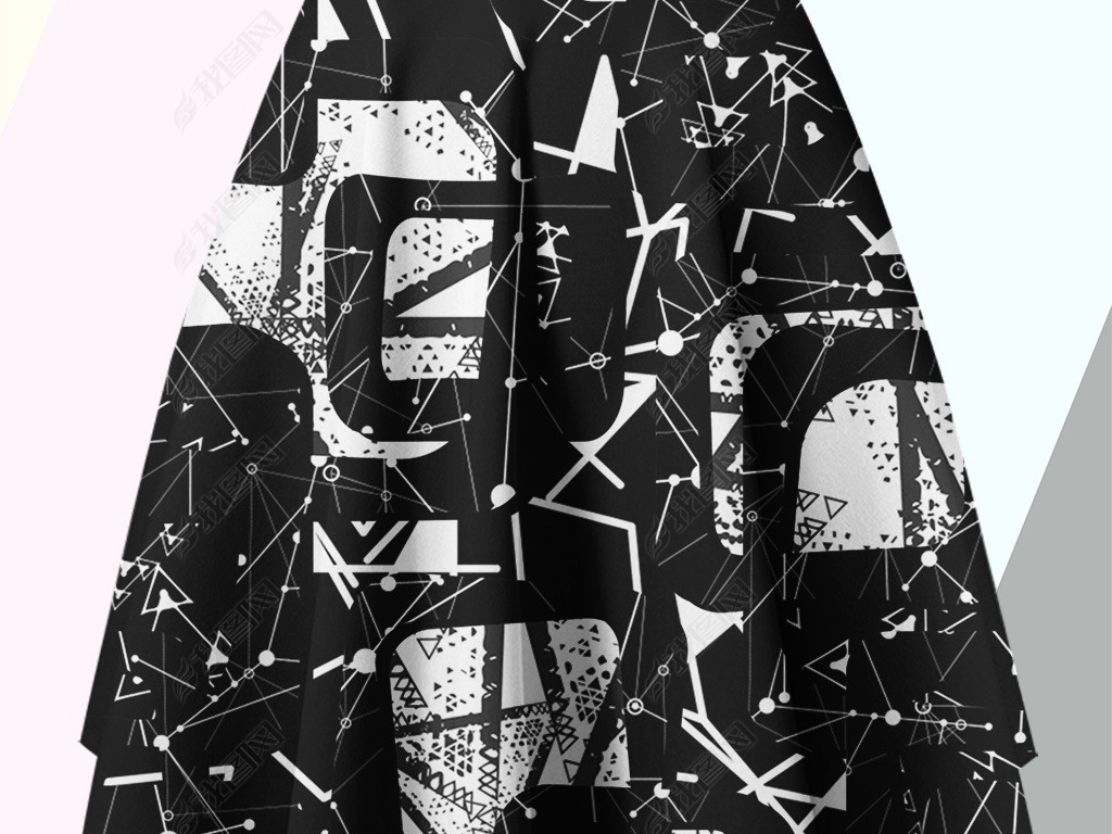 时尚抽象几何纹理服装图案印花