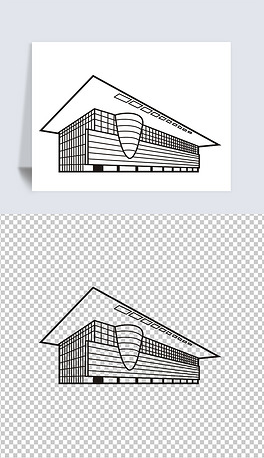 手绘线描首都博物馆cdr矢量图高清图