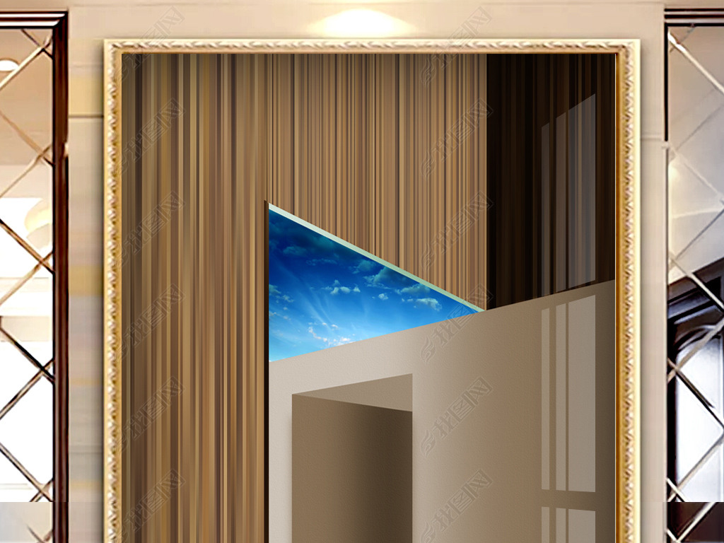 原创抽象艺术长廊空间立体画版权可商用