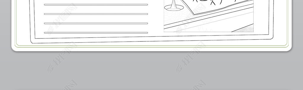 原创黑白线描涂色成语纸上谈兵故事小报语文读书手抄报模板版权可商用