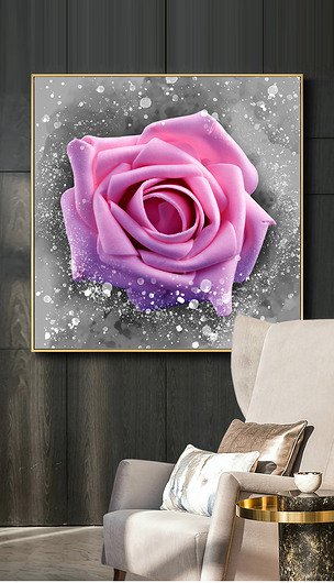 现代艺术唯美手绘花卉油画素描彩铅客厅装饰画