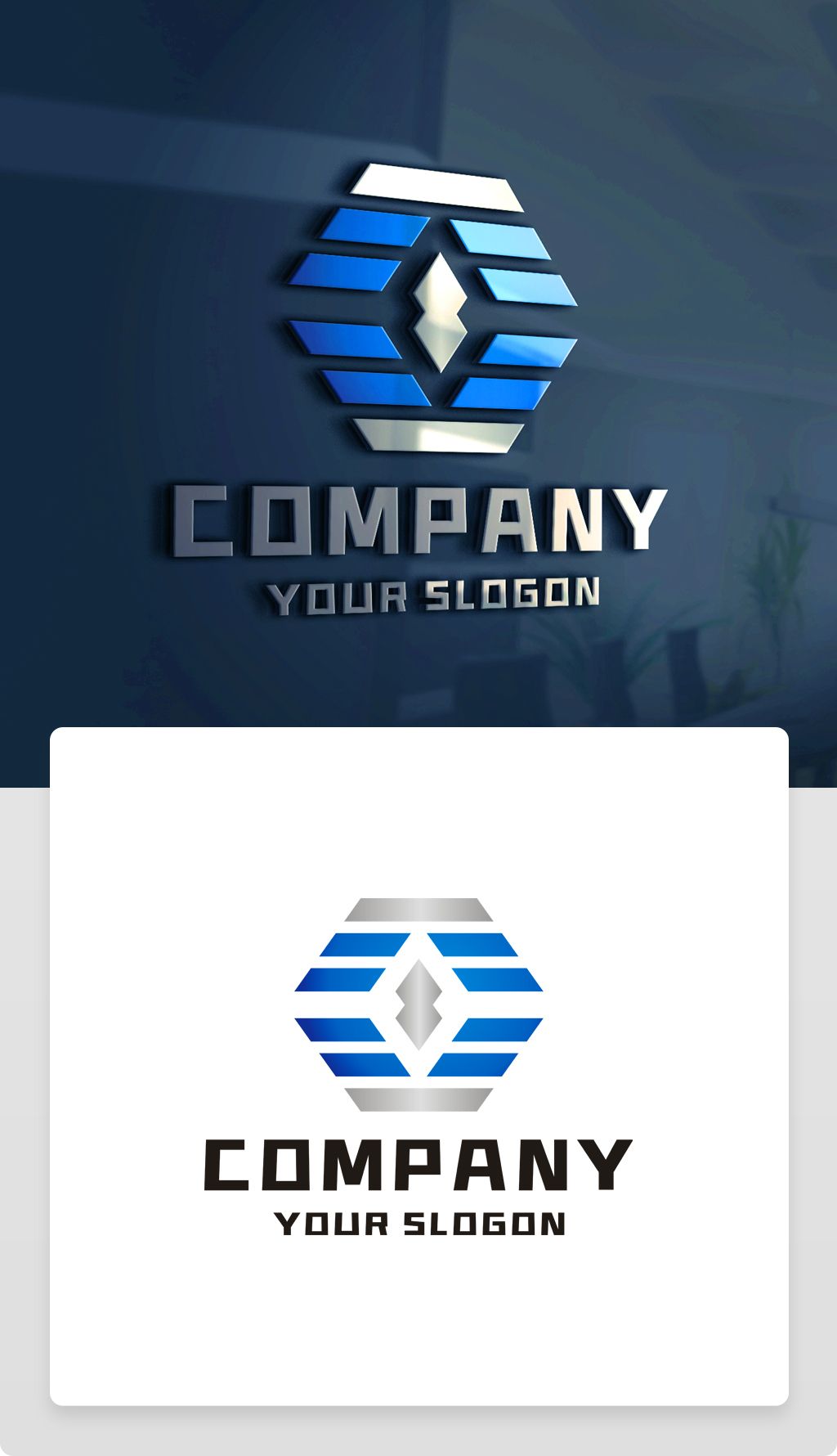 蓝色大气简约时尚创意标志logo设计