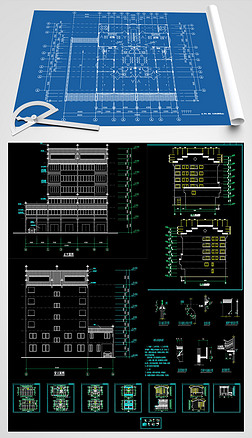 cad建筑全套图纸专题模板-cad建筑全套图纸图片素材下载-我图网