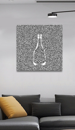 现代简约抽象肌理黑白灰瓶子剪影艺术装饰画