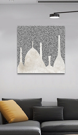 现代简约抽象肌理黑白灰艺术摆件剪影艺术装饰画
