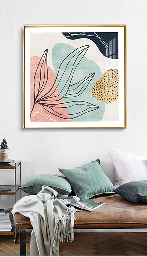 北欧ins风简约小清新几何正方形装饰画