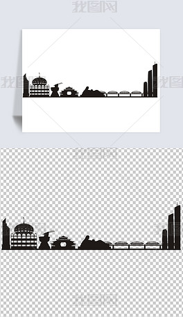 免抠元素 生活工作 城市建筑 > 甘肃省会兰州城市剪影cdr矢量图png