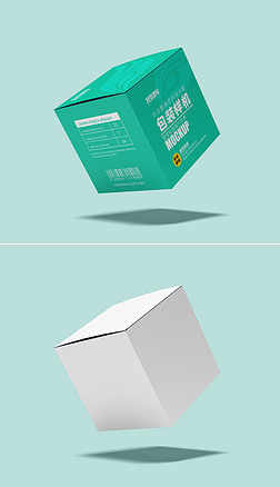 正方形产品包装盒软纸盒样机模型