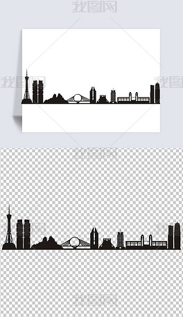 河南省省会城市郑州城市剪影cdr矢量图下载-编号23889137-城市建筑-我