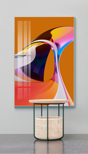 现代简约抽象轻奢橙色风格创意餐厅卧室客厅装饰画