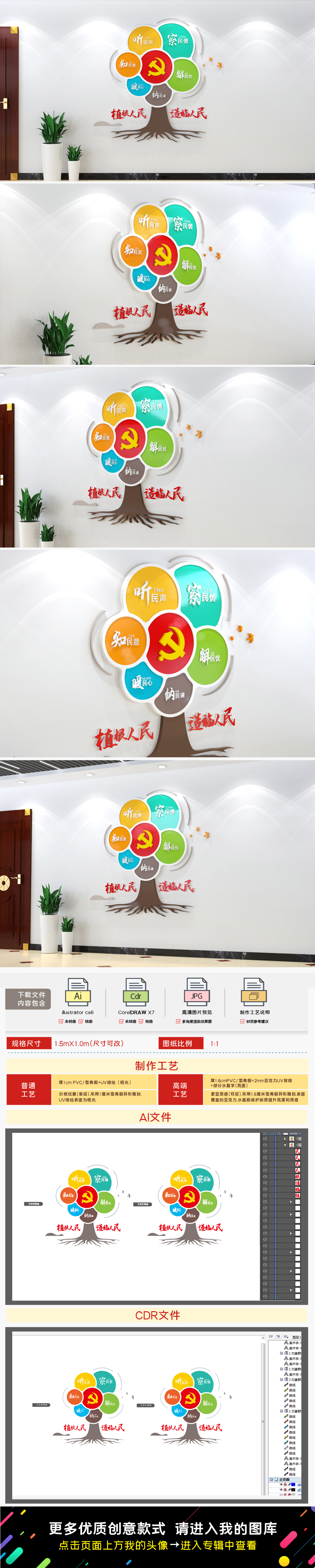 植根人民服务人民党建文化墙社区党群服务文化墙
