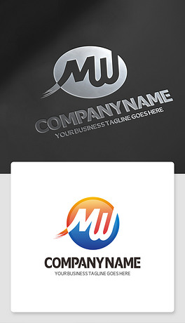 mw开头的字母mw标志logo设计标识矢