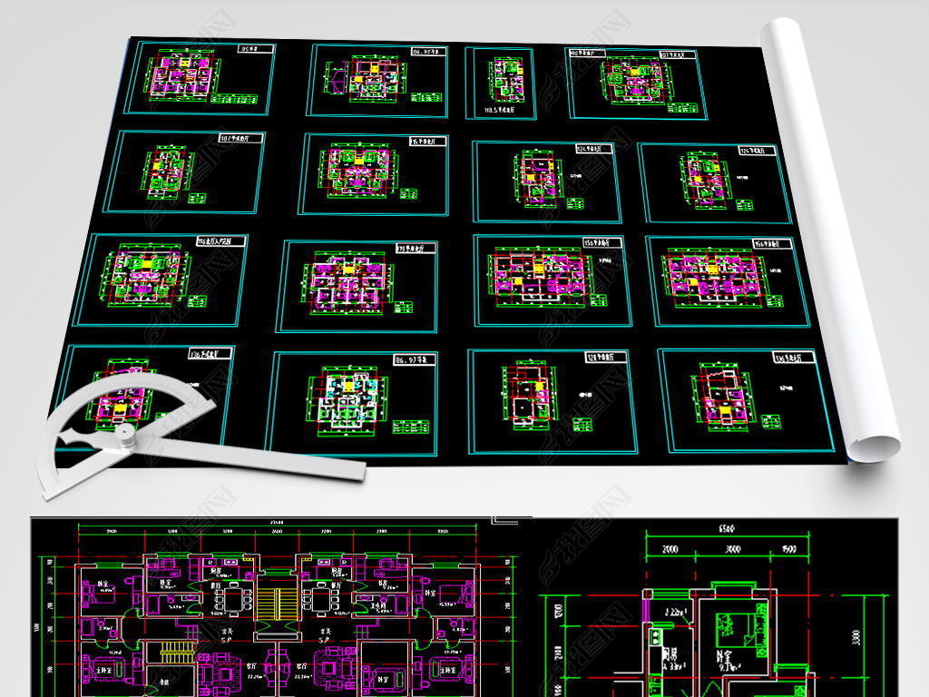 多层住宅CAD户型图
