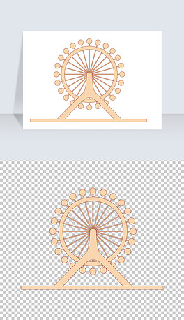 摩天轮插图卡通天津之眼简笔画漫画免扣png素材