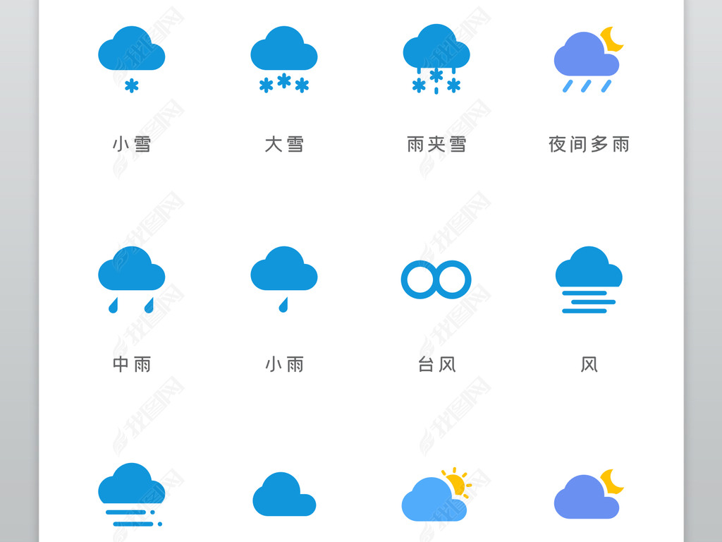 简约清新在线天气预报管理icon图标