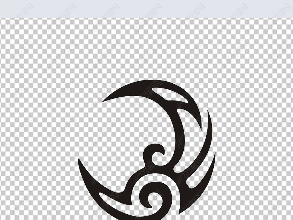 原创古典云纹月亮图腾cdr矢量图版权可商用