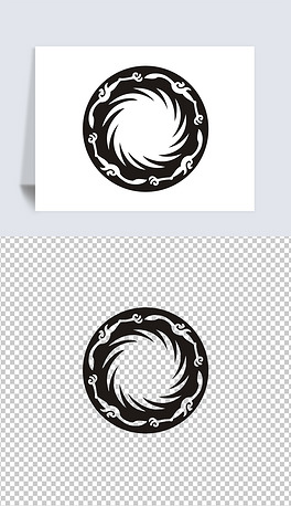 复古古典太阳图腾圆形图案cdr矢量图