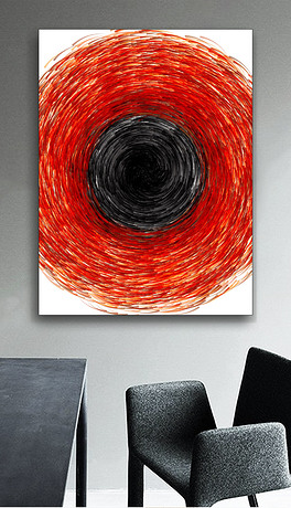 骄阳似火抽象爱马仕橙色夸张艺术时尚装饰画