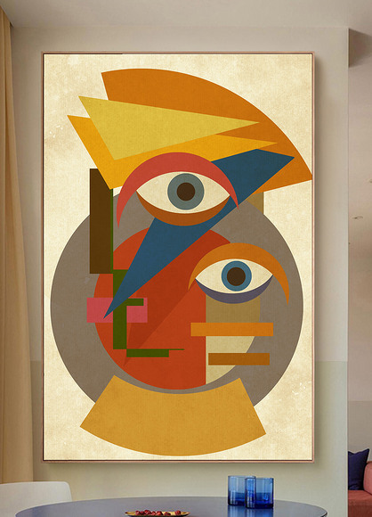 现代简约抽象几何人物艺术图案工业风装饰画