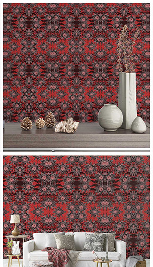 北欧时尚四方连续地毯图案壁纸