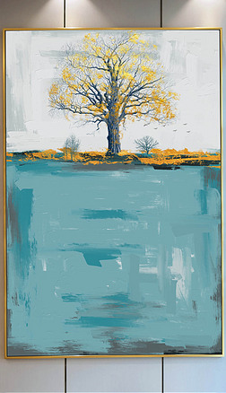 梦幻 刀玄关|刀画肌理树风景装饰画玄关