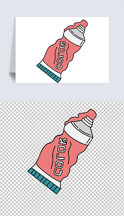 可爱卡通水粉水彩油画绘画颜料素材免抠图片