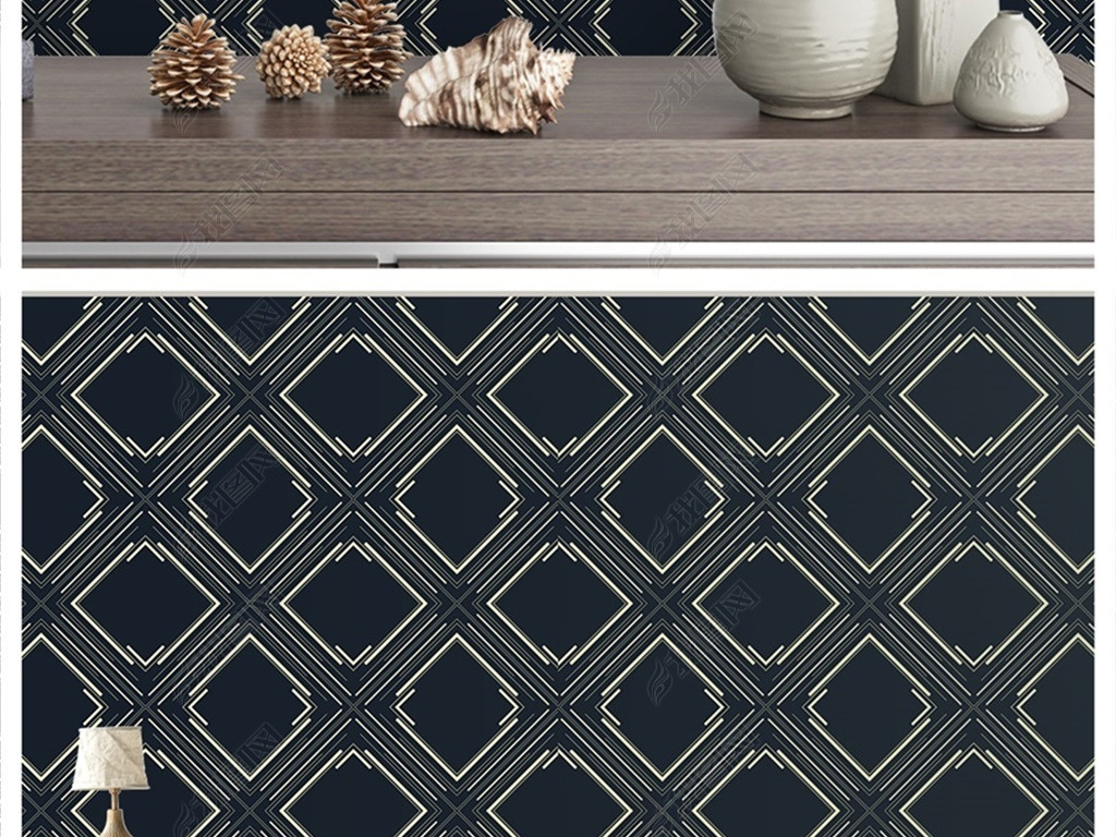 北欧时尚四方连续民族纹样图案壁纸