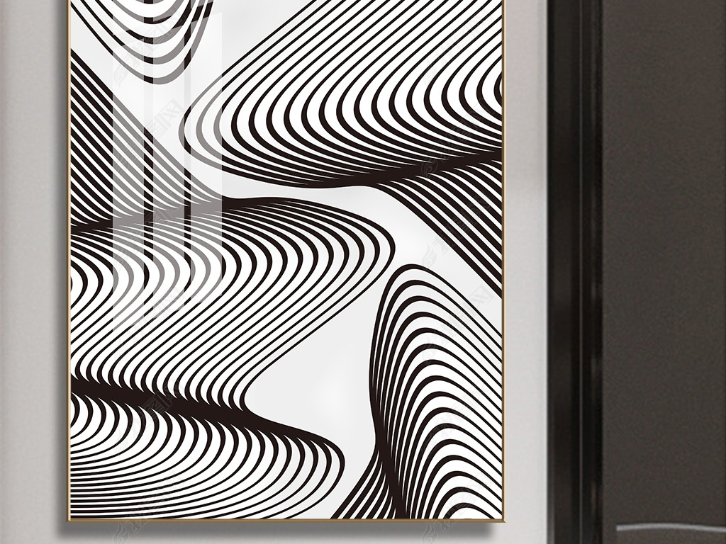 现代简约轻奢抽象梯田客厅书房艺术装饰画