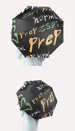 时尚简约风网红手写英文字母雨伞太阳伞图案