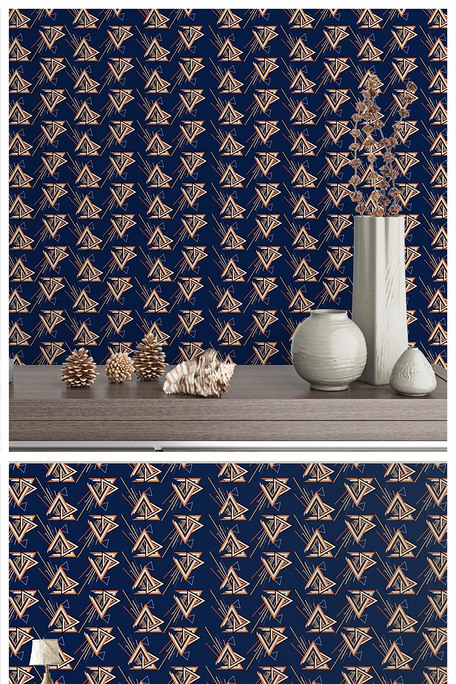 北欧时尚四方连续民族纹样图案壁纸