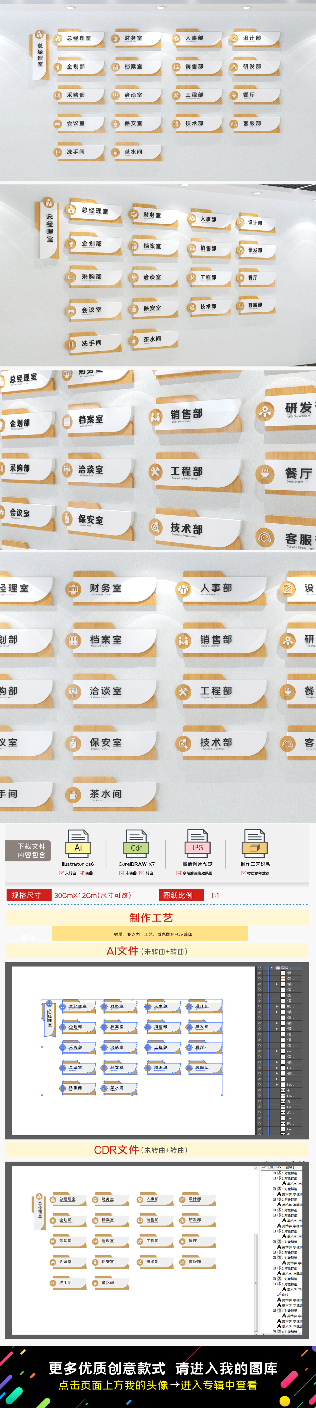 原创企业办公室门牌企业VI导视牌标牌科室牌铭牌-版权可商用