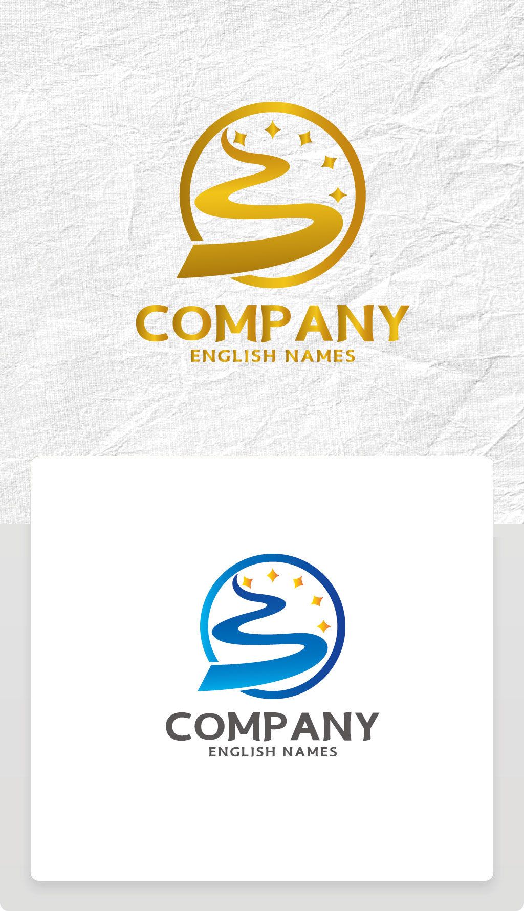 河流图案流水logo设计模板赏析