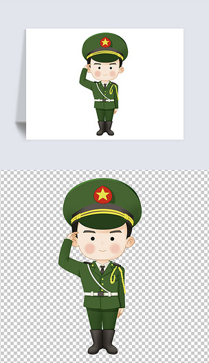 卡通手绘军人png免扣素材下载-编号23958173-人物-我图网