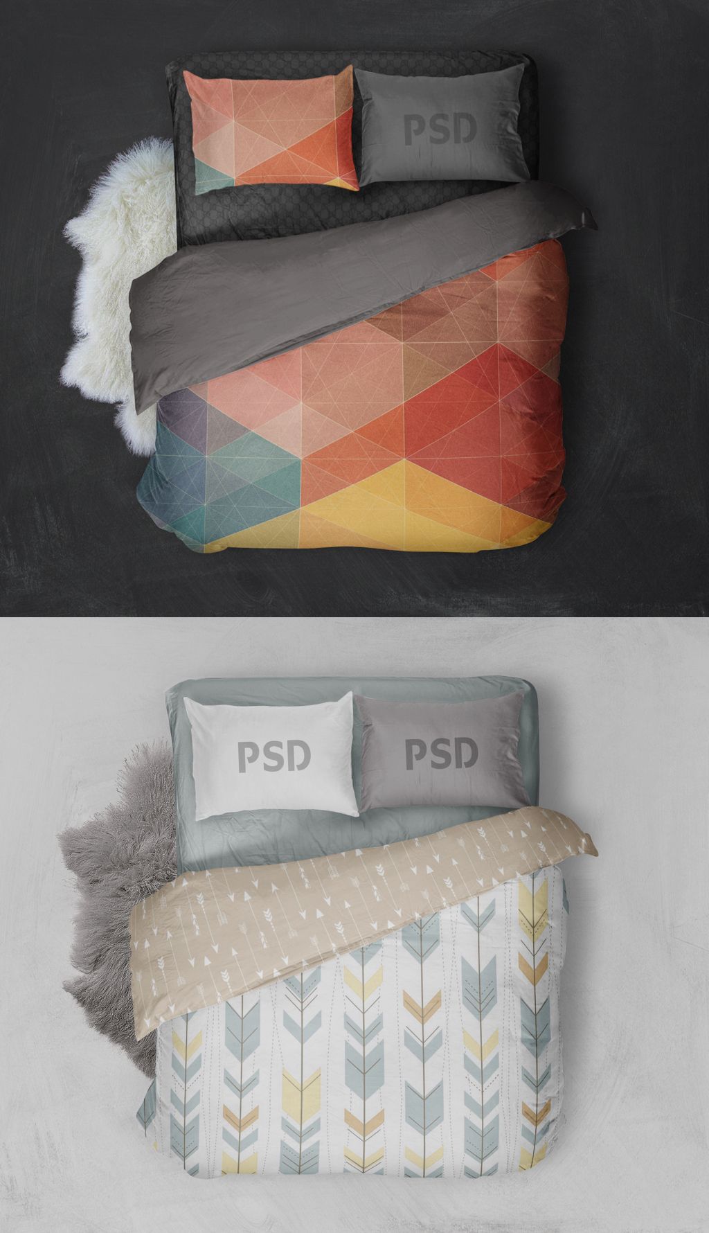 高端大气家居床品设计贴图样机