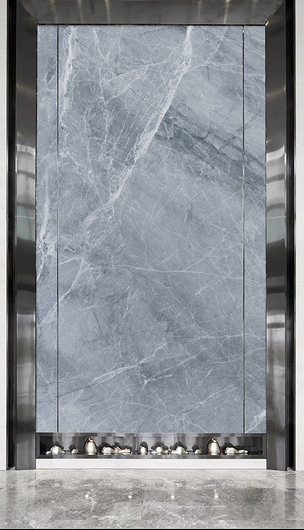 原创高清灰蓝大理石材大板电视背景墙版权可商用