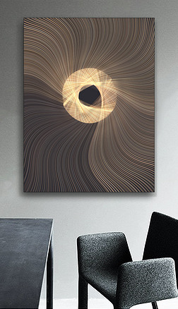 时间の节点抽象暗金混色优雅曲线时尚装饰画